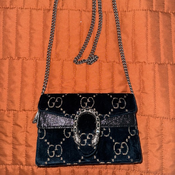DIONYSUS SUPER MINI BAG NAVY VELVET - Picture 7 of 12